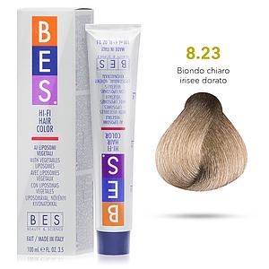 Bes Hi-Fi Hair Color Liposomi vegetali 8.23 BIONDO CHIARO IRISEE DORATO - Tinta per capelli - 100ml