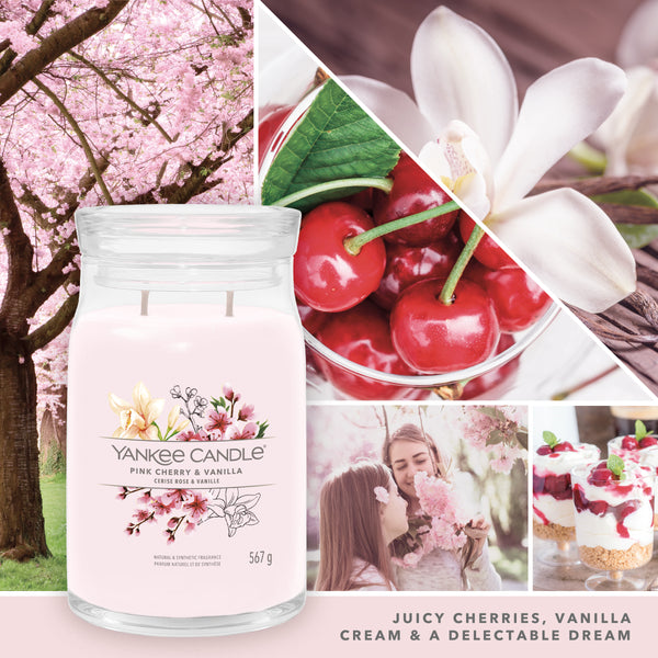 yankee candle PINK CHERRY VANILLA candela profumata grande