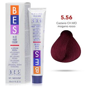Bes Hi-Fi Hair Color Liposomi vegetali 5.56 CASTANO CHIARISSIMO MOGANO ROSSO - Tinta per capelli - 100ml