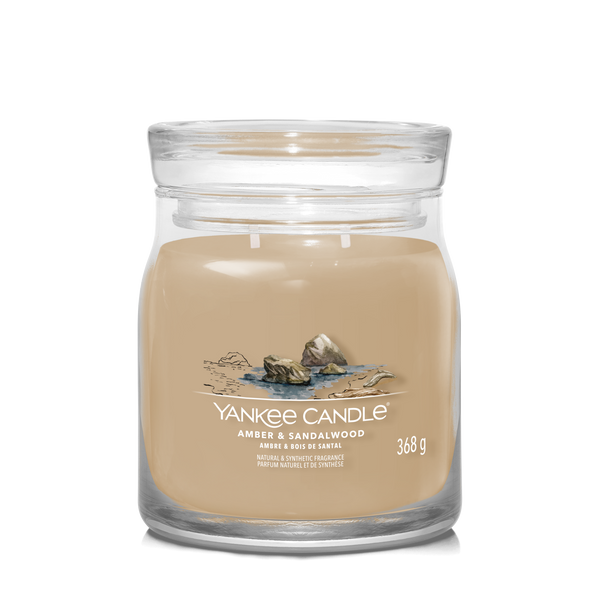 yankee candle AMBER & SANDALWOOD candela profumata media