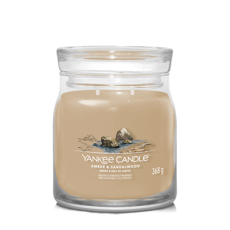 yankee candle AMBER & SANDALWOOD candela profumata media