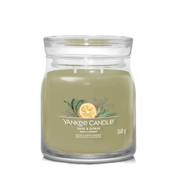 yankee candle SAGE & CITRUS candela profumata media