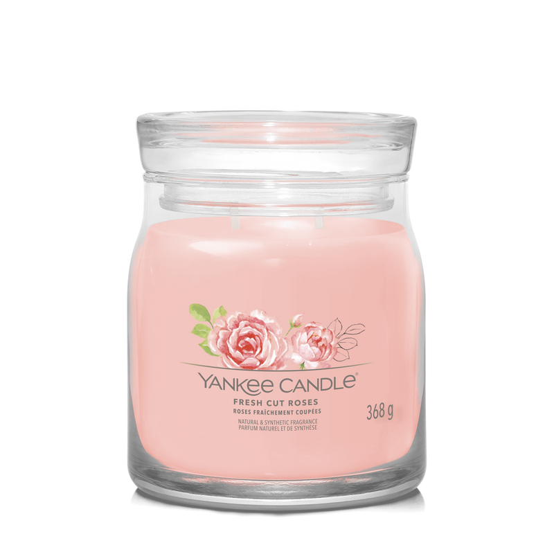 yankee candle FRESH CUT ROSES candela profumata media