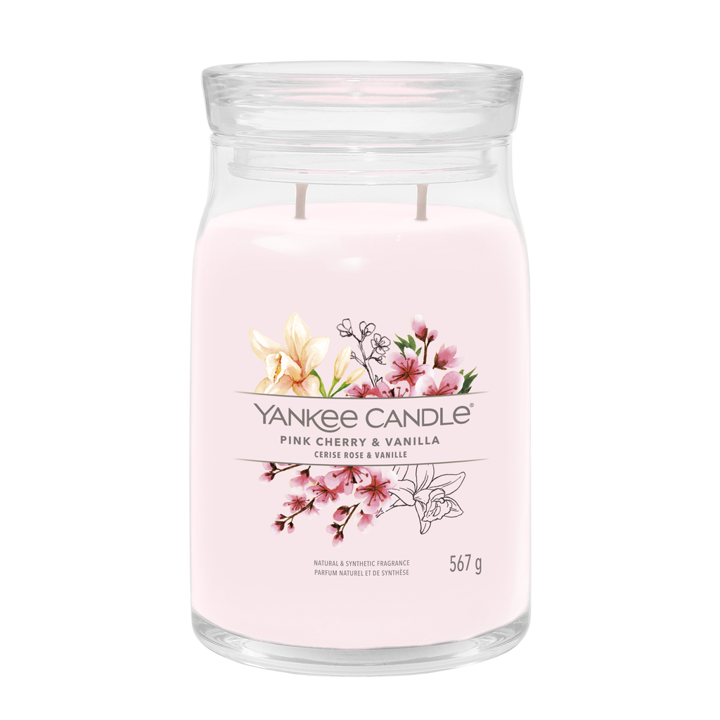 yankee candle PINK CHERRY VANILLA candela profumata grande
