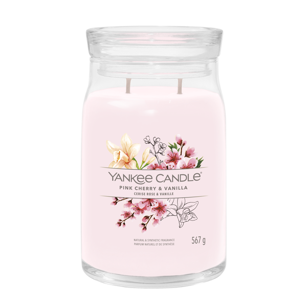 yankee candle PINK CHERRY VANILLA candela profumata grande