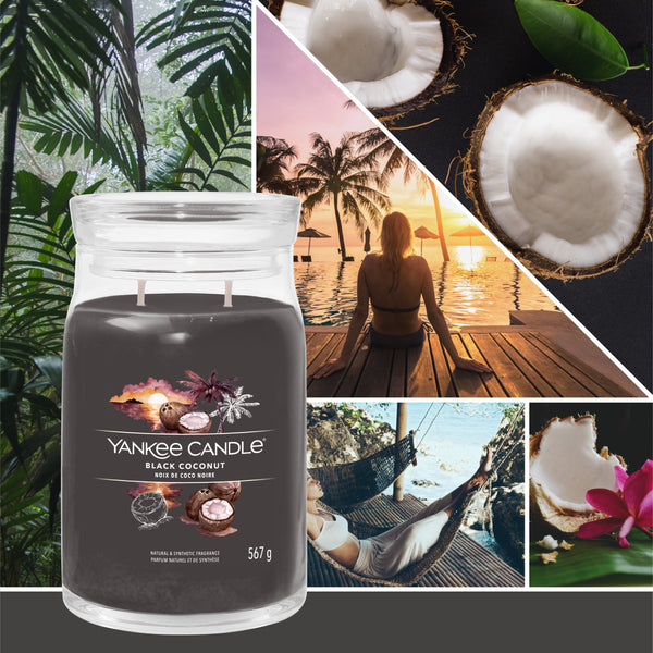 yankee candle BLACK COCONUT candela profumata grande