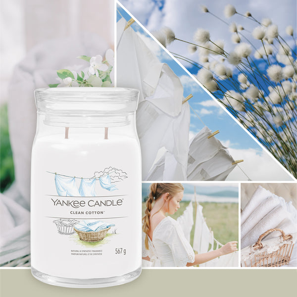 yankee candle CLEAN COTTON candela profumata grande