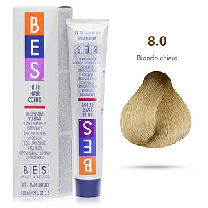 Bes Hi-Fi Hair Color Liposomi vegetali 8.0 BIONDO CHIARO - Tinta per capelli - 100ml