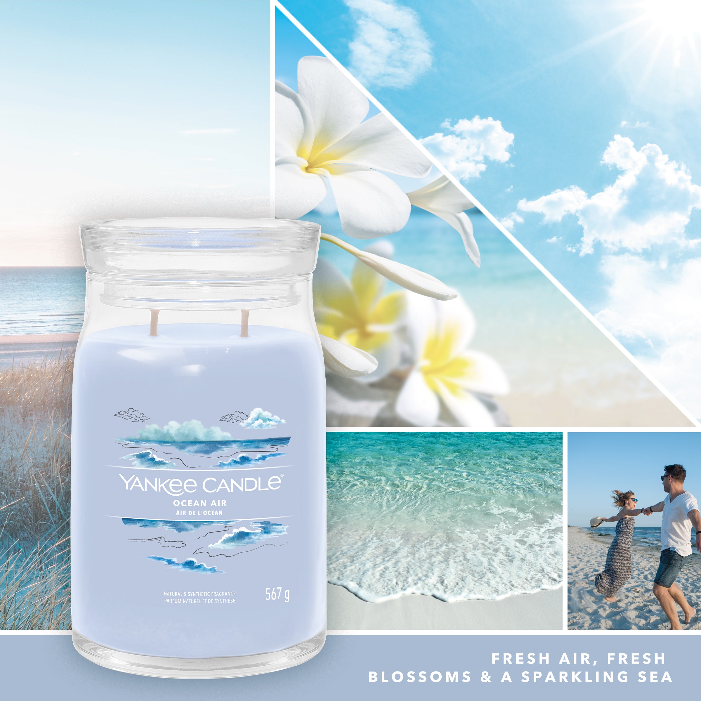 yankee candle OCEAN AIR candela profumata grande