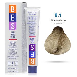 Bes Hi-Fi Hair Color Liposomi vegetali 8.1 BIONDO CHIARO CENERE - Tinta per capelli - 100ml