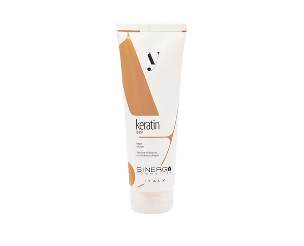 SINERGY COSMETICS Y4.2 KERATIN MASK - RIPARATORE PER CAPELLI SFIBRATI - RECONSTRUCTION SYSTEM - 250 ml CON CHERATINA E COLLAGENE NATURALE
