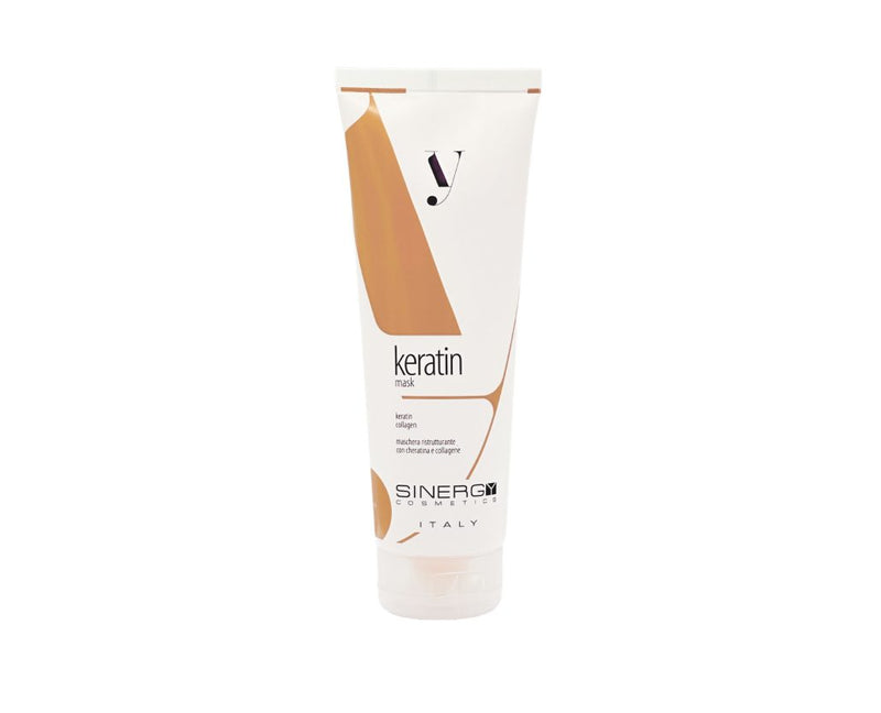 SINERGY COSMETICS Y4.2 KERATIN MASK - RIPARATORE PER CAPELLI SFIBRATI - RECONSTRUCTION SYSTEM - 250 ml CON CHERATINA E COLLAGENE NATURALE