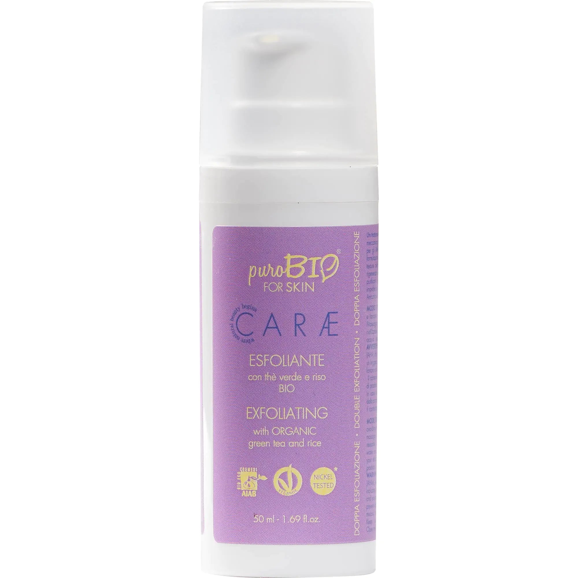 puro bio Esfoliante viso con The Verde e Riso Bio