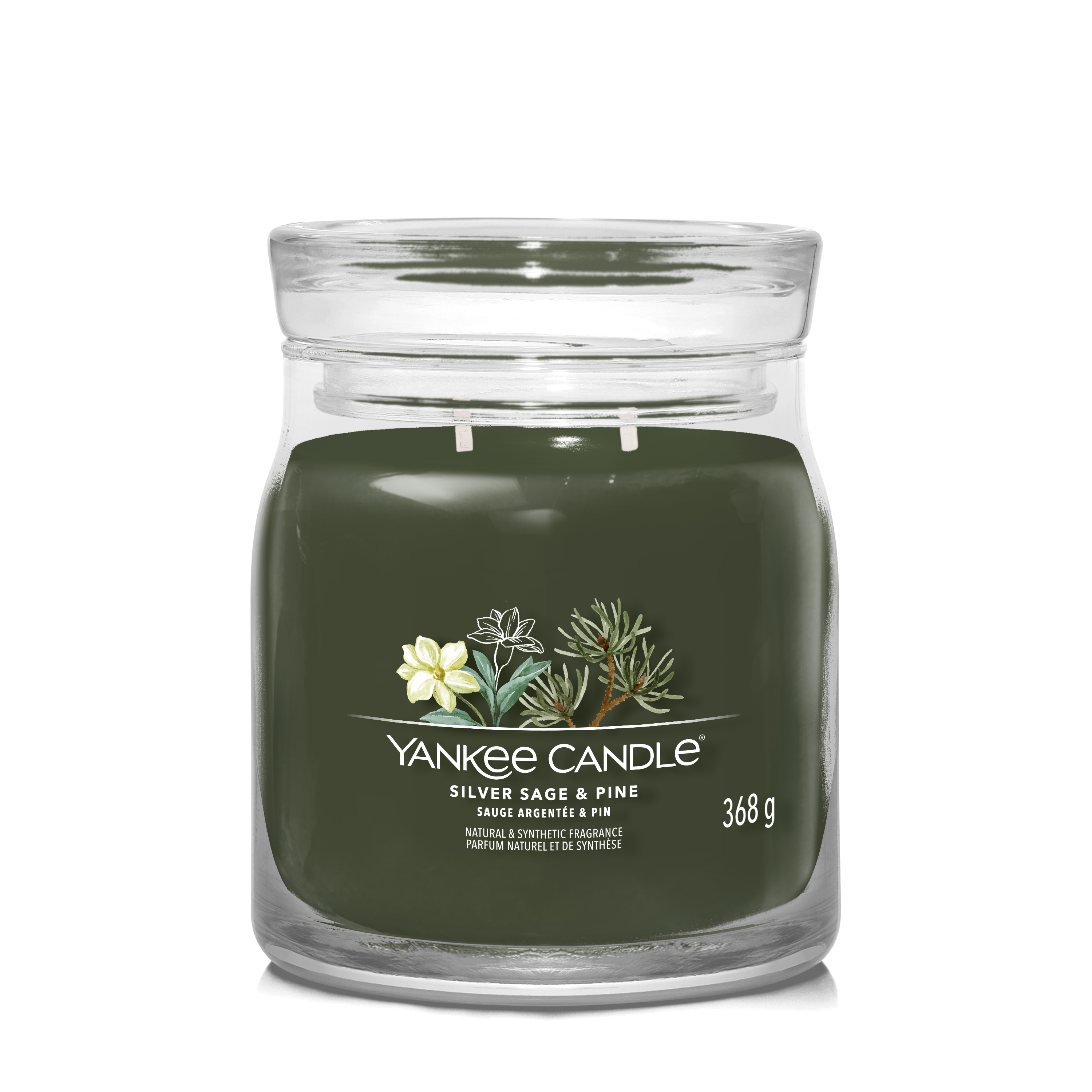 yankee candle SIVER SAGE & PINE candela profumata media