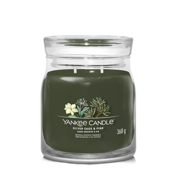 yankee candle SIVER SAGE & PINE candela profumata media