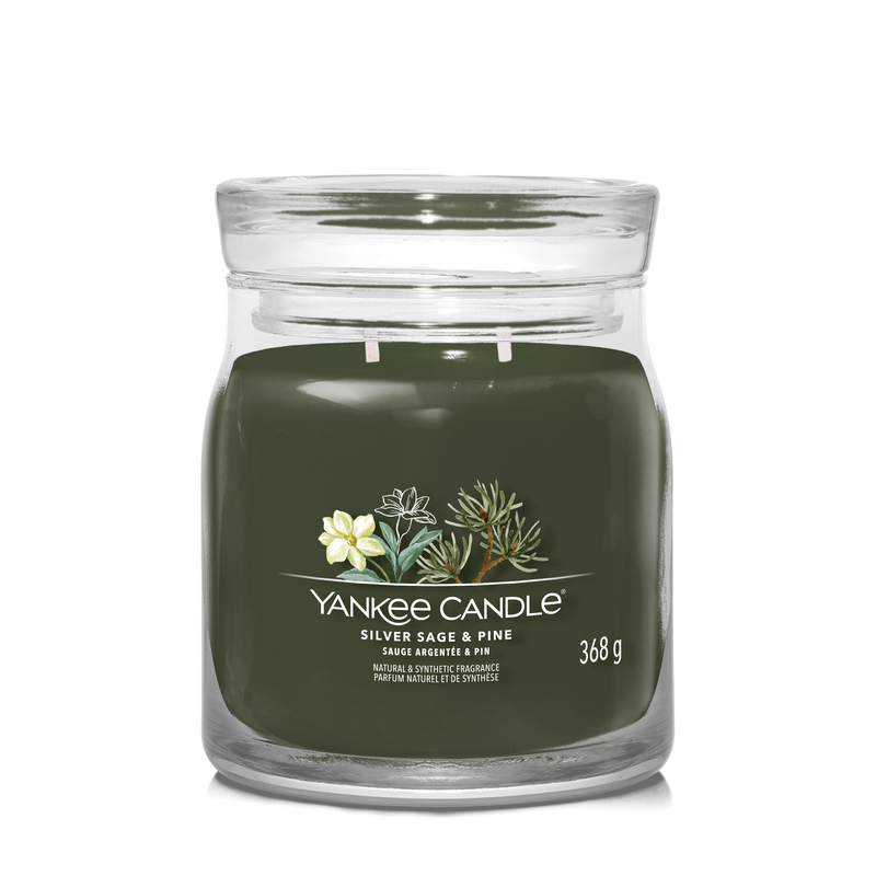 yankee candle SIVER SAGE & PINE candela profumata media