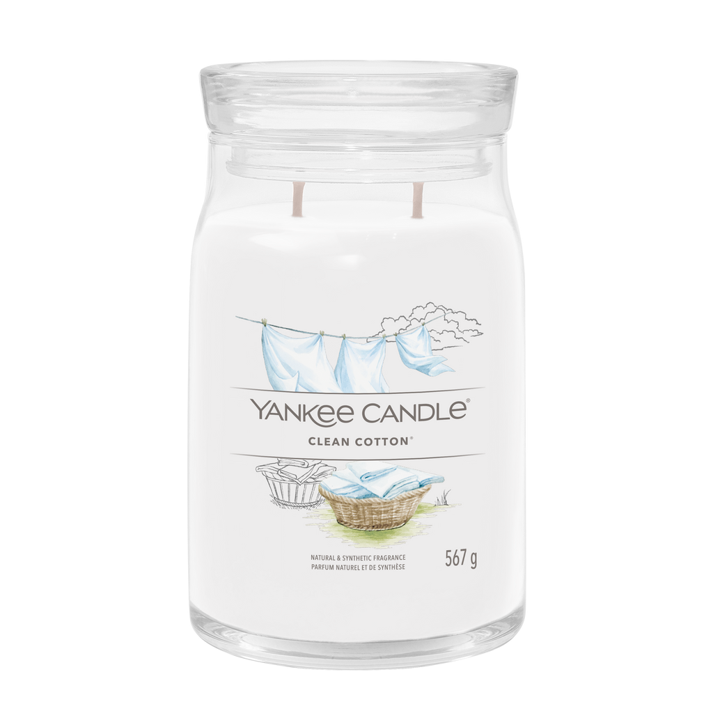 yankee candle CLEAN COTTON candela profumata grande