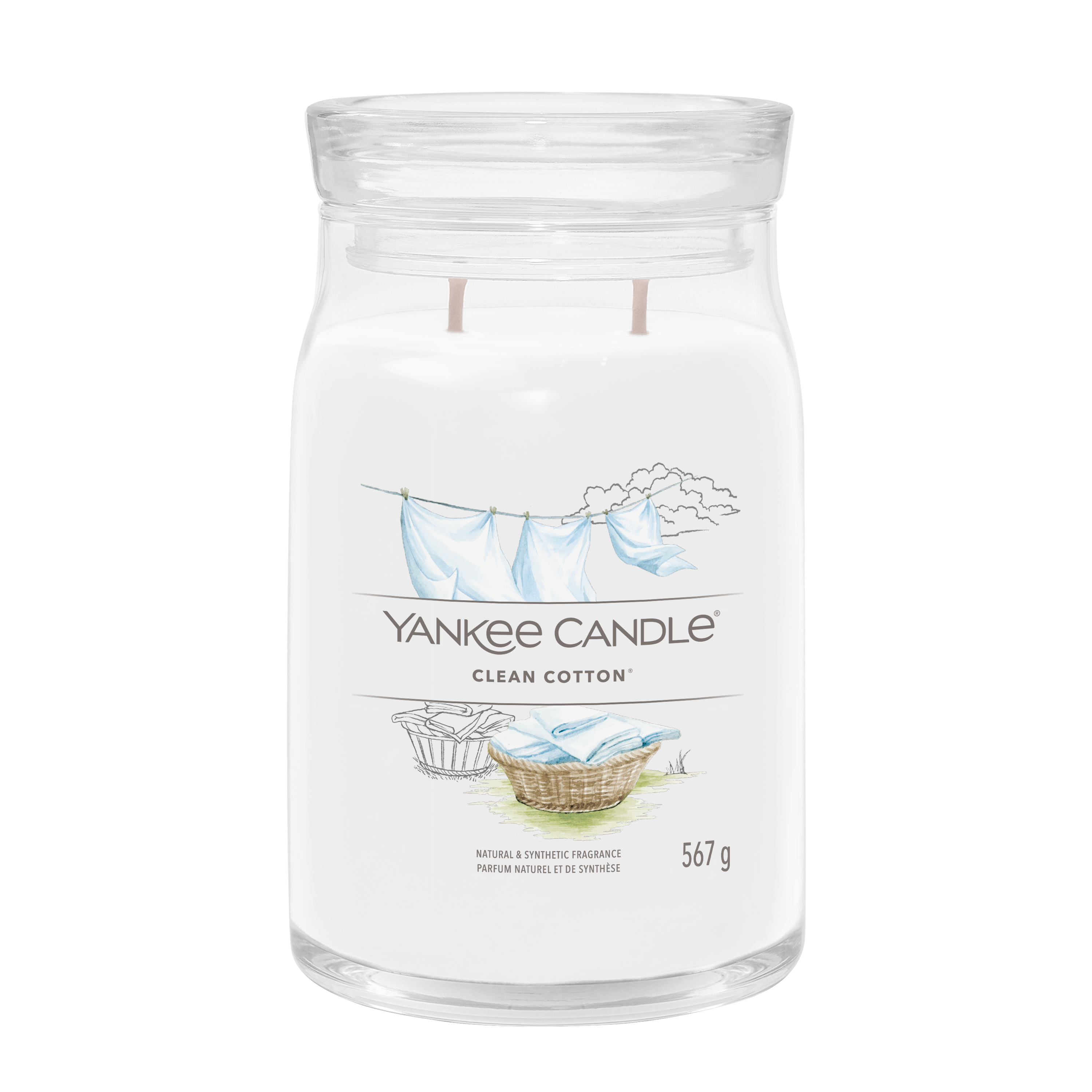yankee candle CLEAN COTTON candela profumata grande