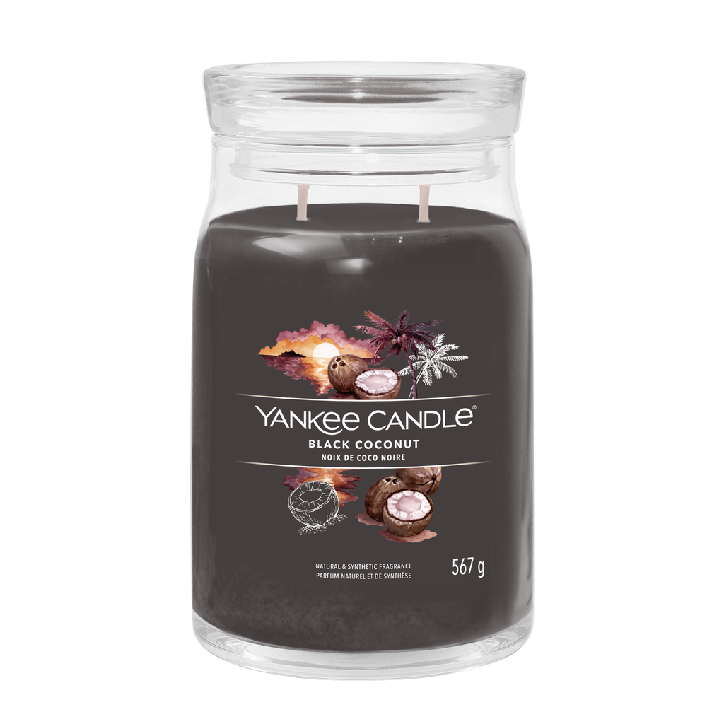 yankee candle BLACK COCONUT candela profumata grande