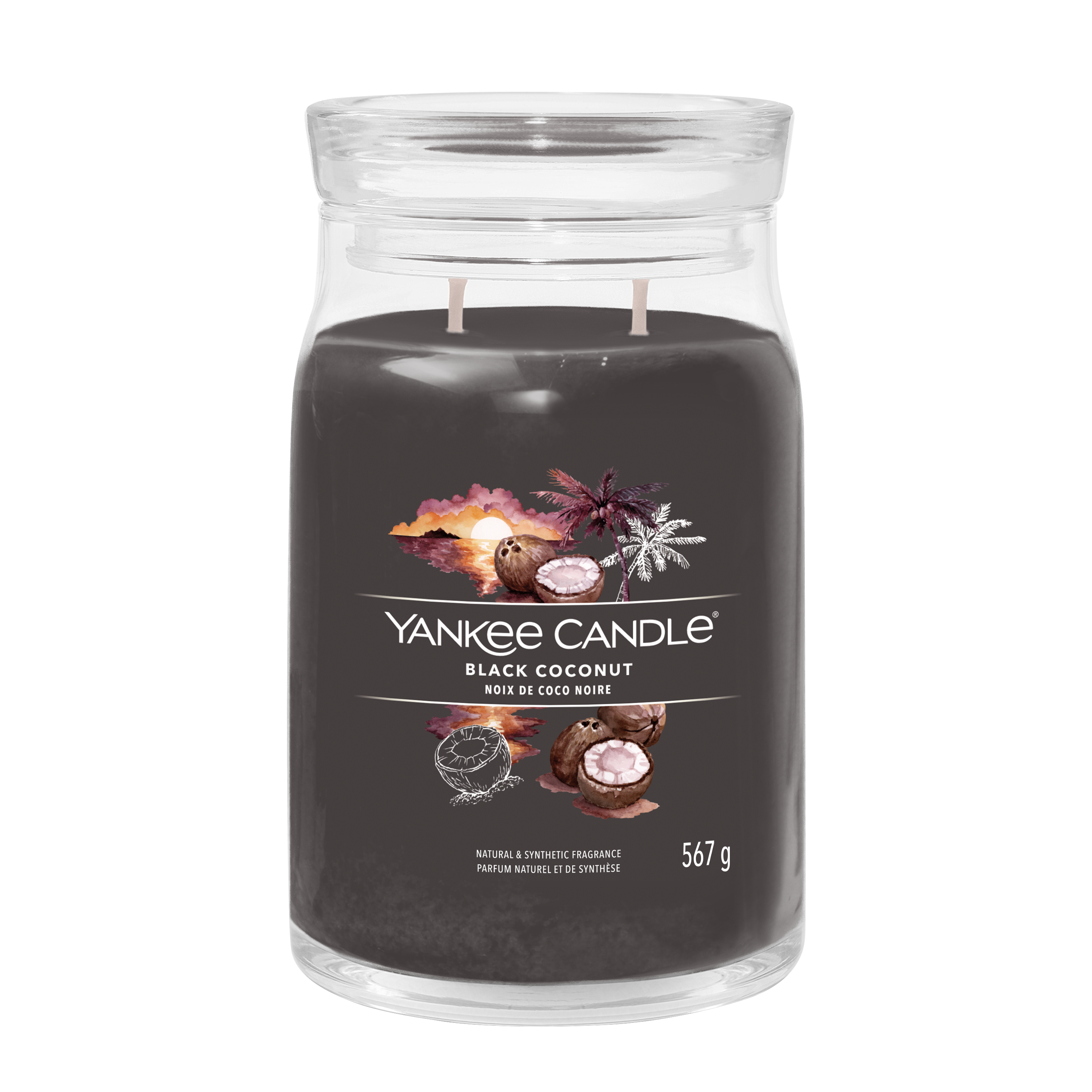 yankee candle BLACK COCONUT candela profumata grande