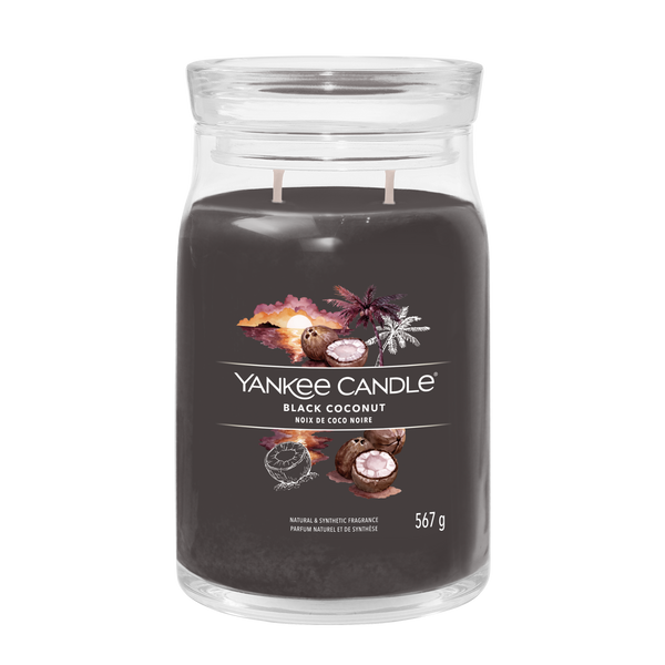 yankee candle BLACK COCONUT candela profumata grande