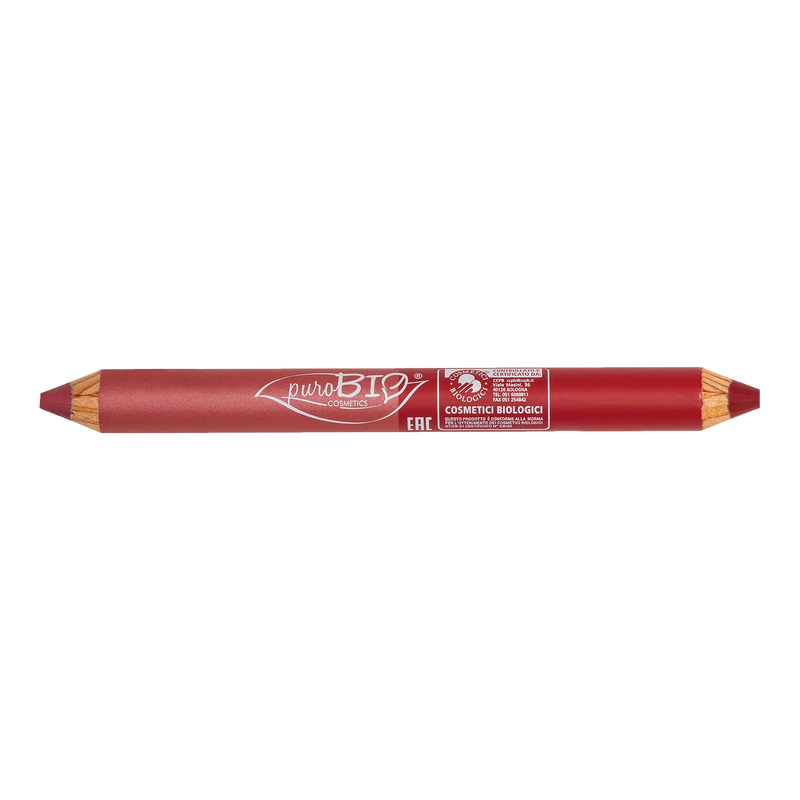 puro bio Matitone DUO Labbra DAY & NIGHT Rosa corallo + Rosso ciliegia