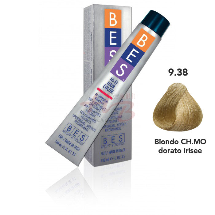 Bes Hi-Fi Hair Color Liposomi vegetali 9.38 BIONDO CHIARO DORATO BEIGE - Tinta per capelli - 100ml