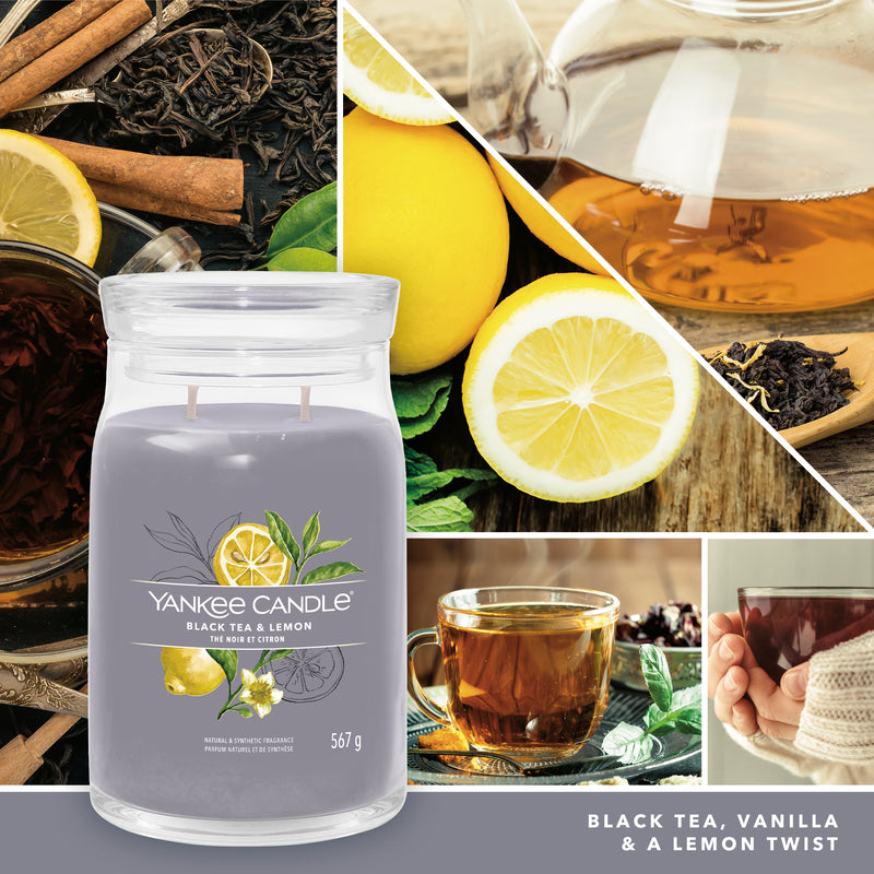 yankee candle BLACK TEA & LEMON candela profumata grande