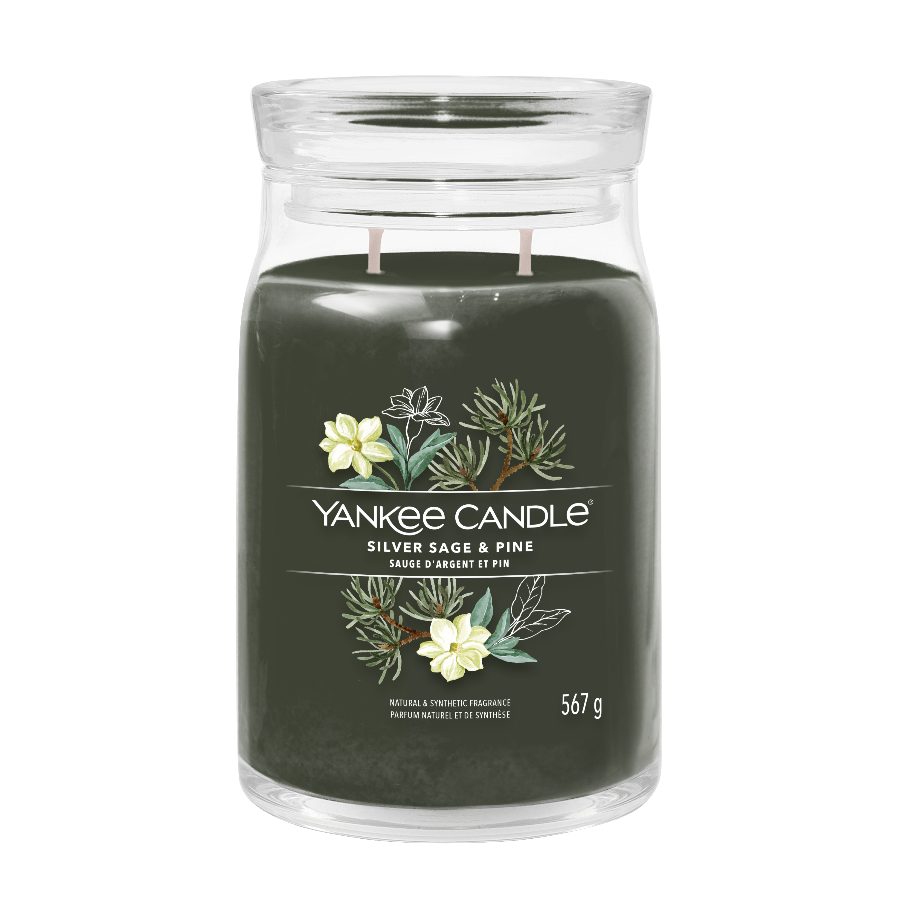 yankee candle SIVER SAGE & PINE candela grande profumata