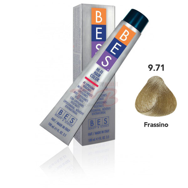 Bes Hi-Fi Hair Color Liposomi vegetali 9.71 BIONDO CHIARISSIMO TABACCO CENERE - Tinta per capelli - 100ml