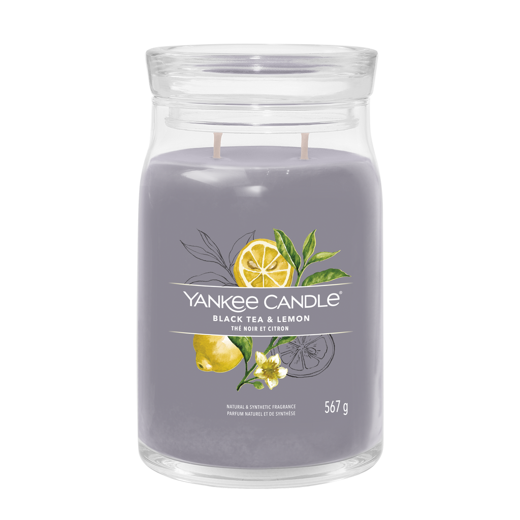 yankee candle BLACK TEA & LEMON candela profumata grande