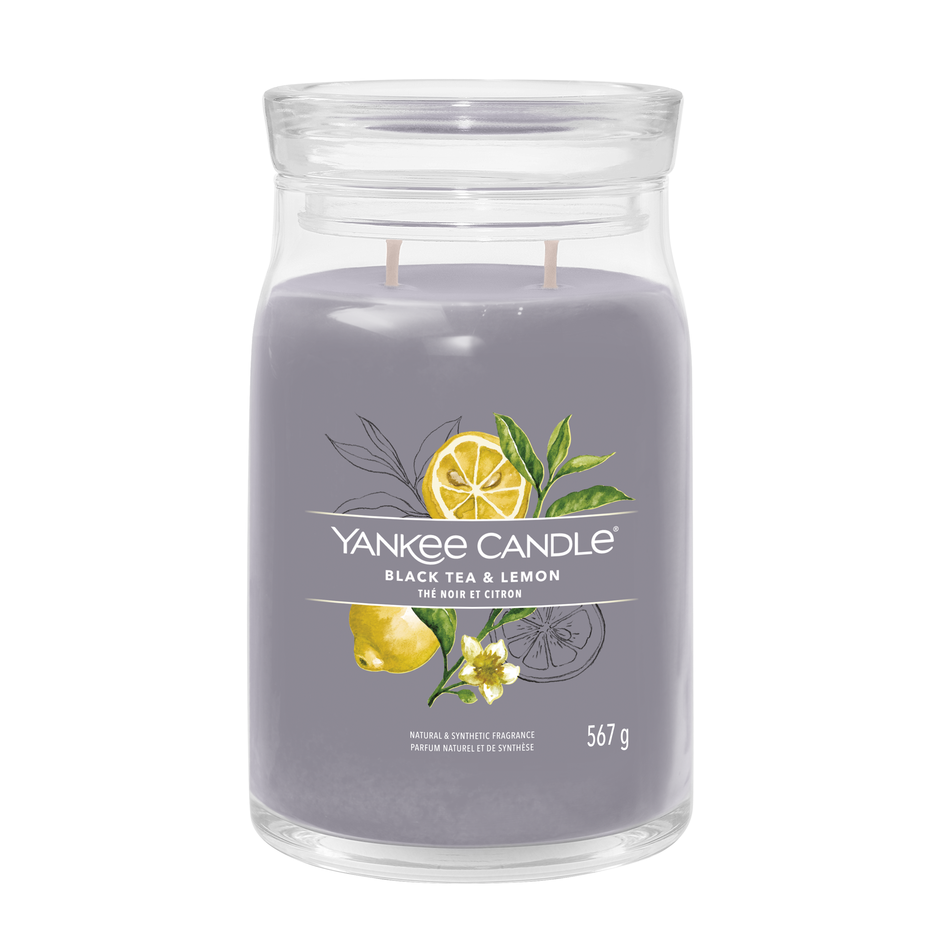 yankee candle BLACK TEA & LEMON candela profumata grande