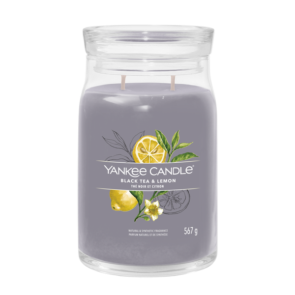 yankee candle BLACK TEA & LEMON candela profumata grande