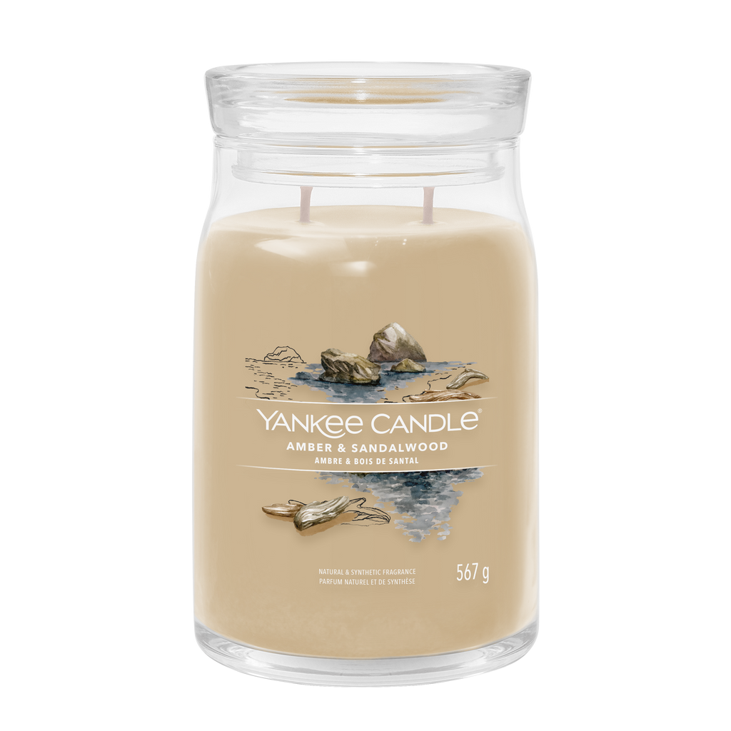 yankee candle AMBER & SANDALWOOD candela profumata grande