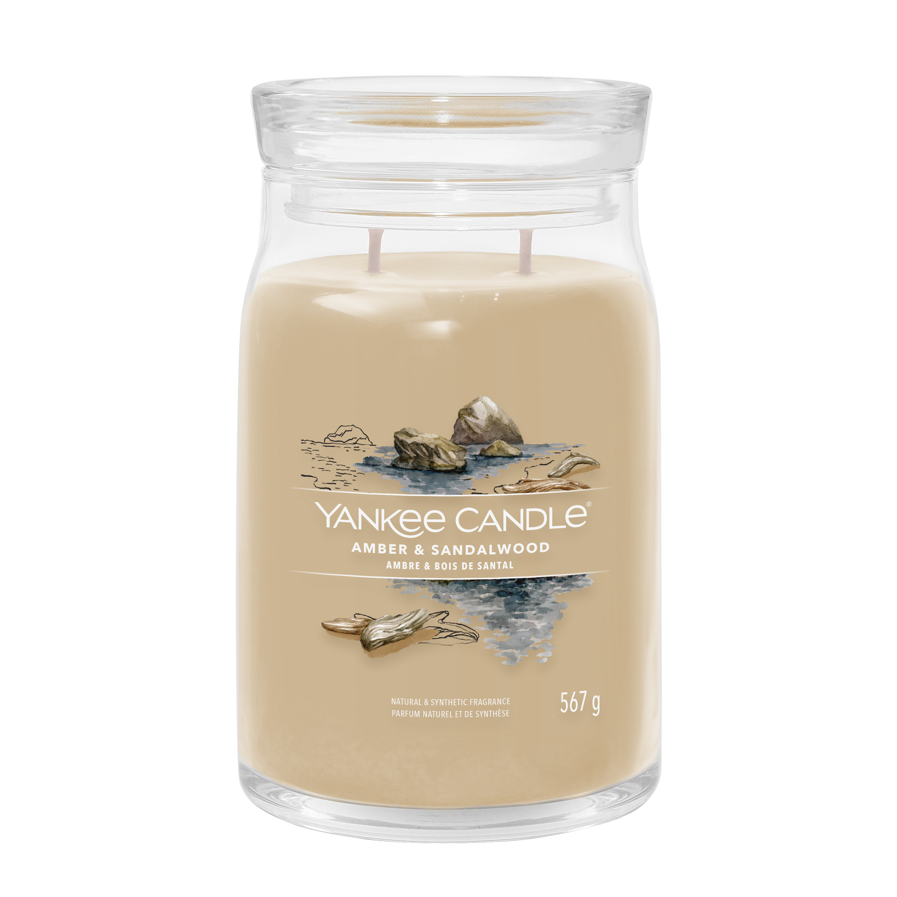 yankee candle AMBER & SANDALWOOD candela profumata grande