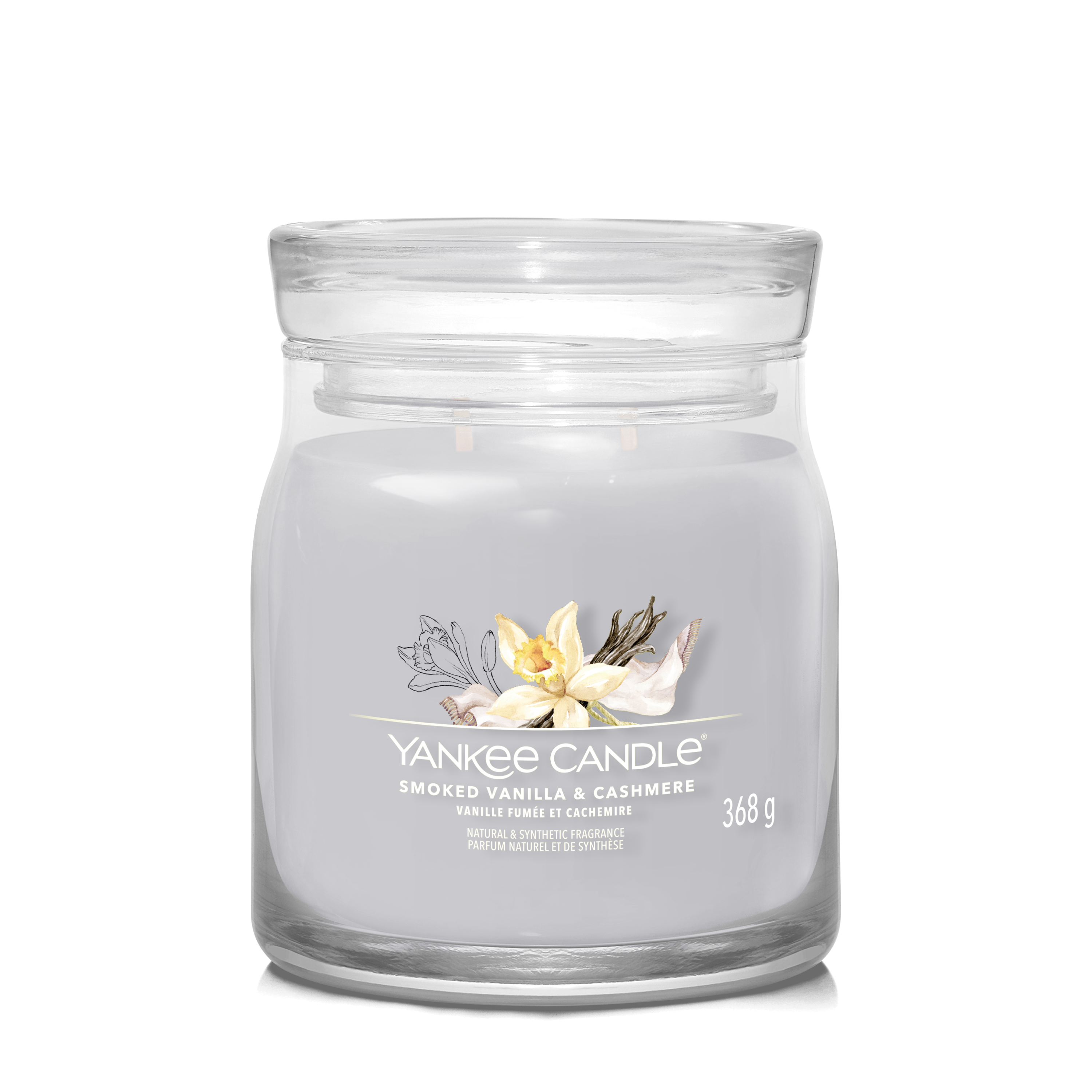yankee candle SMOKED VANILLA & CASHMERE candela profumata media