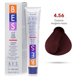 Bes Hi-Fi Hair Color Liposomi vegetali 4.56 CASTANO MOGANO ROSSO - Tinta per capelli - 100ml