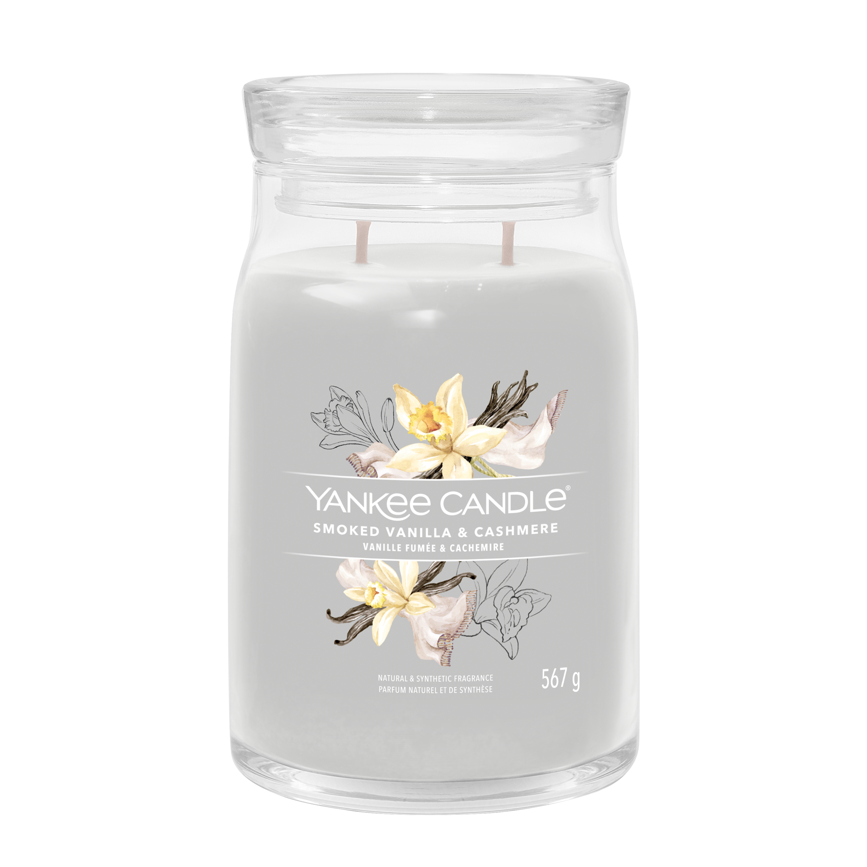 yankee candle SMOKED VANILLA & CASHMERE candela profumata grande