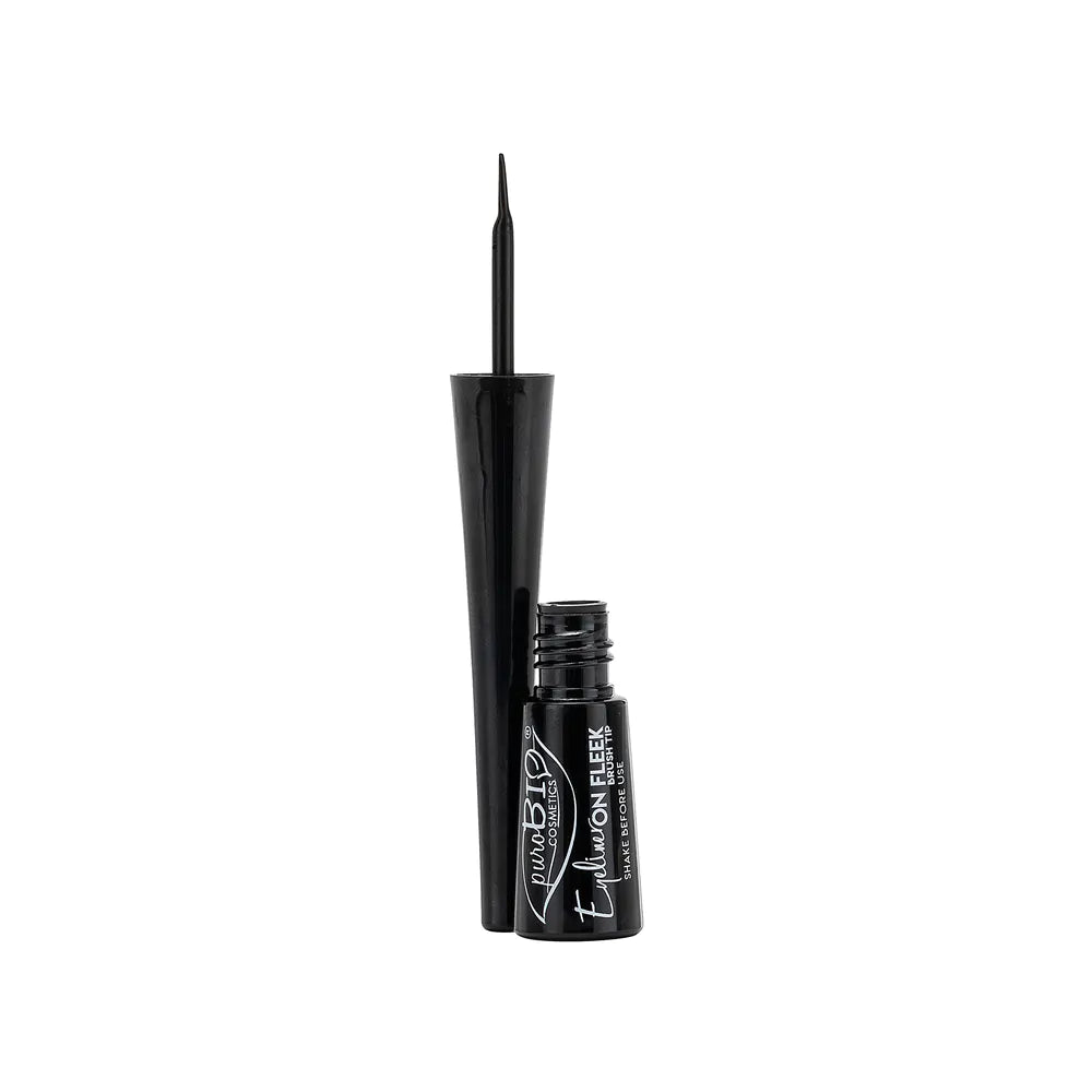 puro bio Eyeliner on fleek brush tip nero intenso
