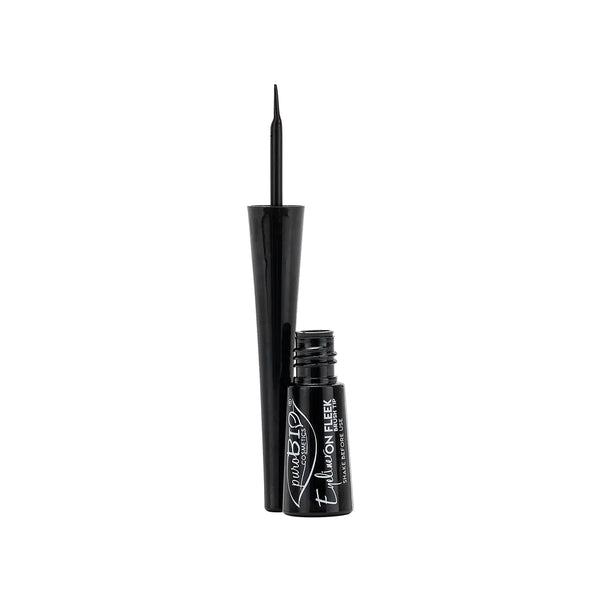 puro bio Eyeliner on fleek brush tip nero intenso