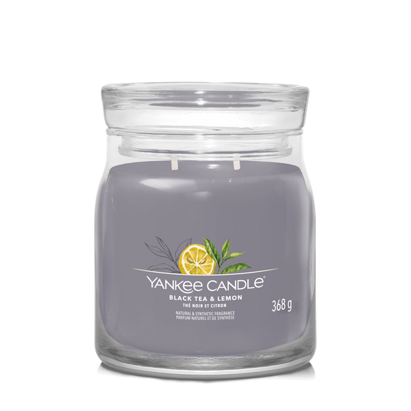 yankee candle BLACK TEA & LEMON candela profumata media