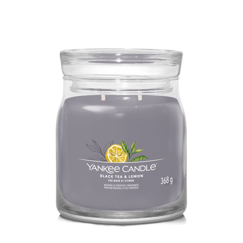 yankee candle BLACK TEA & LEMON candela profumata media