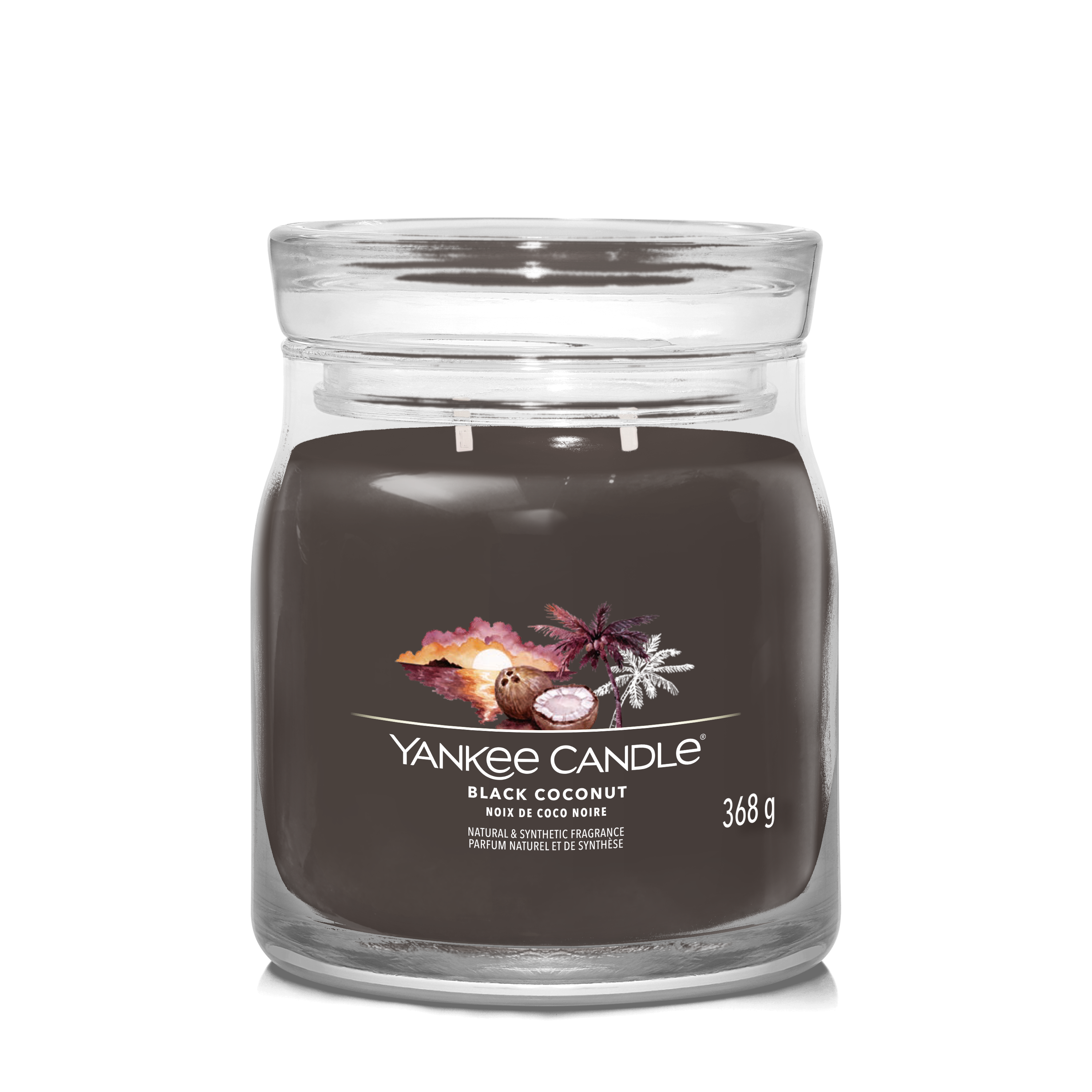 yankee candle BLACK COCONUT candela profumata media