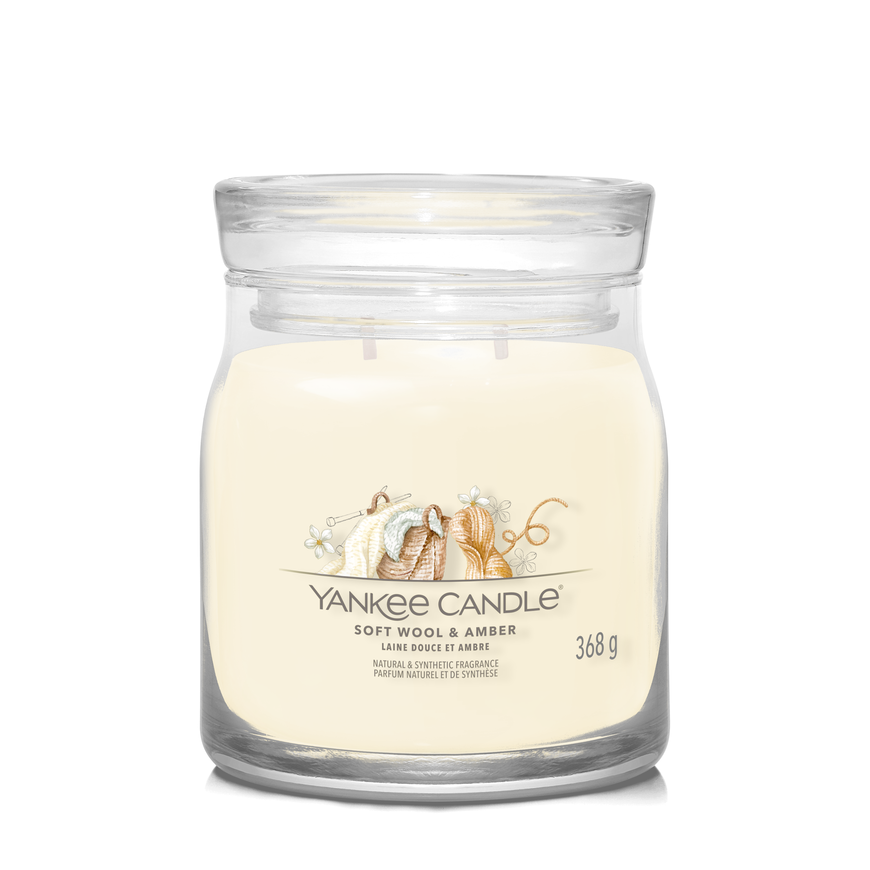 yankee candle  SOFT WOOL AMBER candela profumata media