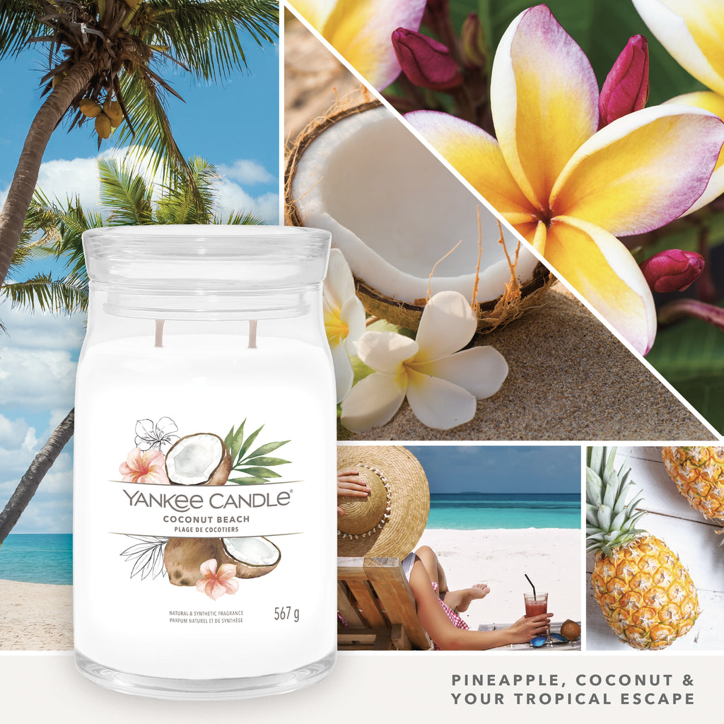 yankee candle COCONUT BEACH candela profumata grande
