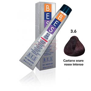 Bes Hi-Fi Hair Color Liposomi vegetali 3.6 CASTANO SCURO ROSSO INTENSO - Tinta per capelli - 100ml