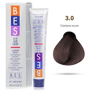 Bes Hi-Fi Hair Color Liposomi vegetali 3.0 CASTANO SCURO - Tinta per capelli - 100ml