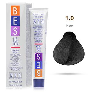 Bes Hi-Fi Hair Color Liposomi vegetali 1.0 NERO - Tinta per capelli - 100ml