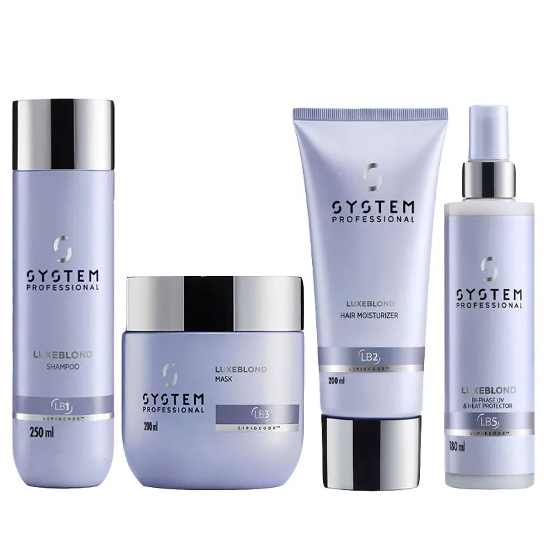 SYSTEM PROFESSIONAL Luxeblond Kit Shampoo 250 + Mask 200 + Hair Moisturiser 200ml + Spray Bi-Pase 180ml
